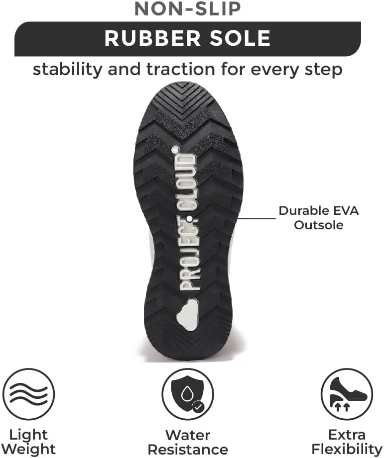 Project Cloud Waterproof Snow Boots for Women - Memory Foam Insole Non-Slip Womens Snow Boots & Winter Shoes with Shoe Lace - Lightweight Indoor Outdoor Shoes