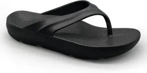Pure Stride Therapeutic Flip Flops, Orthotic Thong Sandals for Plantar Fasciitis, Metatarsal and Heel Spurs, Feet Pain Relief and Arch Support - Black, Men’s Size 9/Women’s Size 10