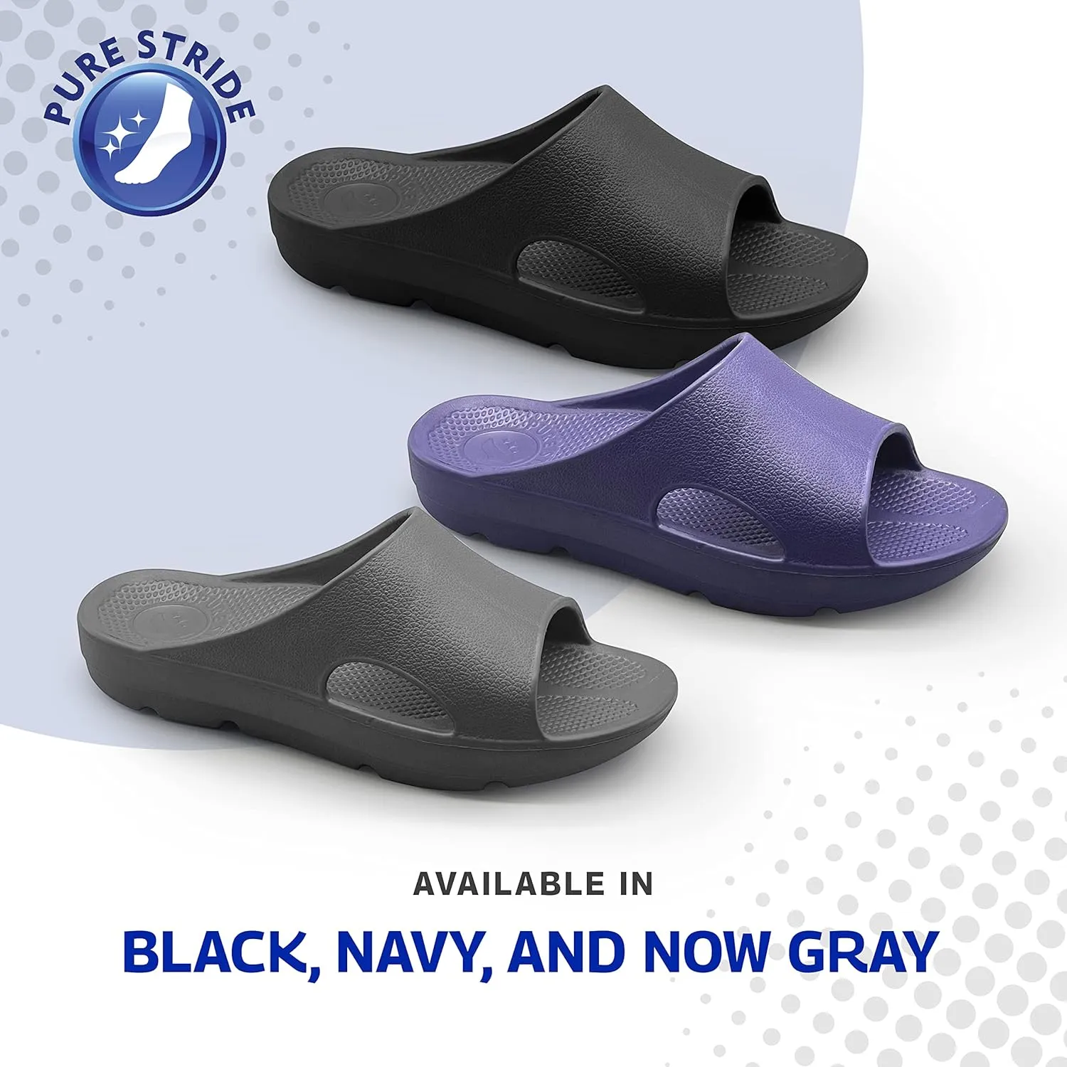 Pure Stride Therapeutic Slides, Orthotic Sandals for Plantar Fasciitis, Metatarsal and Heel Spurs, for Pain Relief and Arch Support of Feet