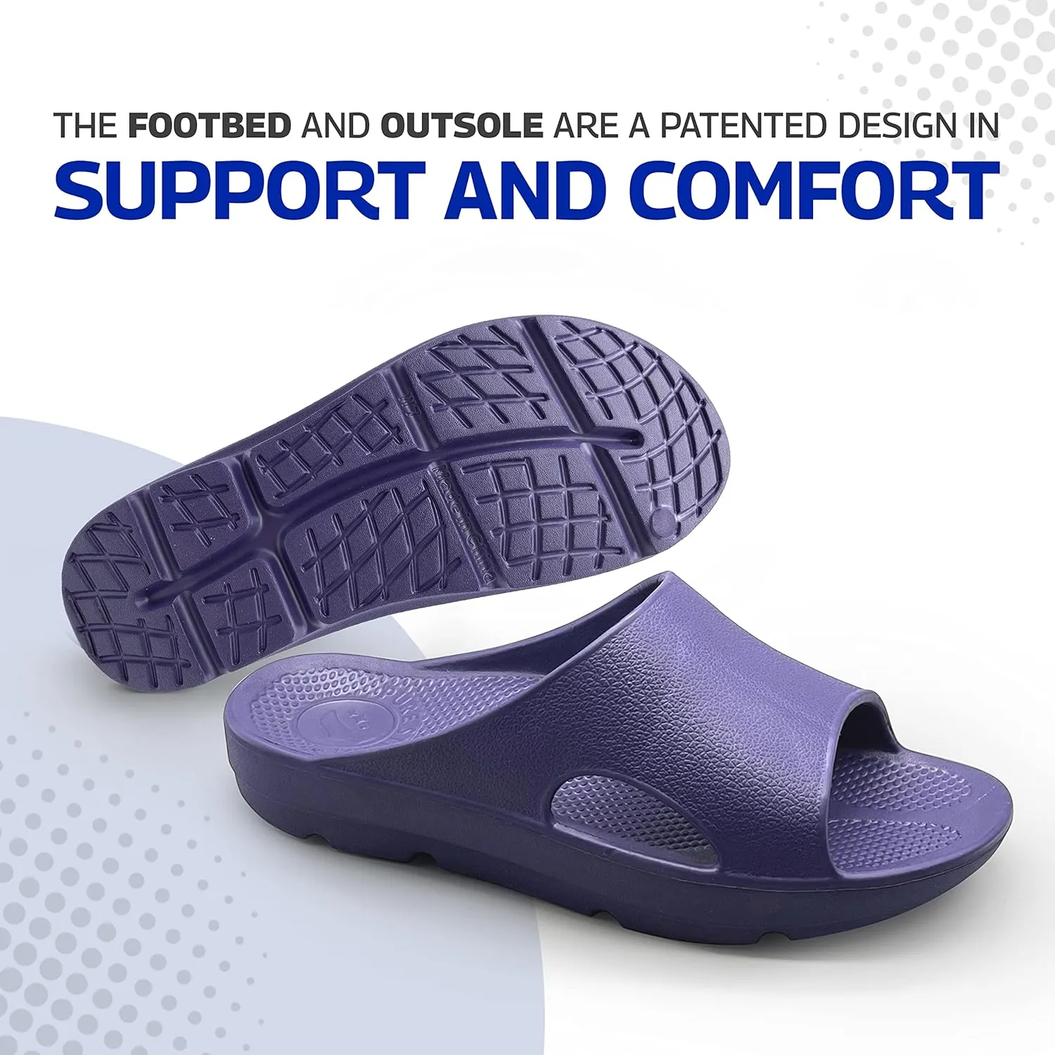 Pure Stride Therapeutic Slides, Orthotic Sandals for Plantar Fasciitis, Metatarsal and Heel Spurs, for Pain Relief and Arch Support of Feet