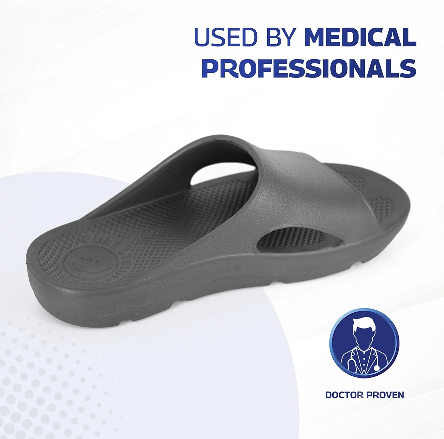 Pure Stride Therapeutic Slides, Orthotic Sandals for Plantar Fasciitis, Metatarsal and Heel Spurs, for Pain Relief and Arch Support of Feet