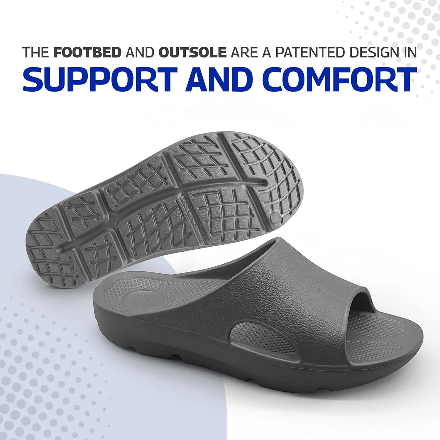 Pure Stride Therapeutic Slides, Orthotic Sandals for Plantar Fasciitis, Metatarsal and Heel Spurs, for Pain Relief and Arch Support of Feet