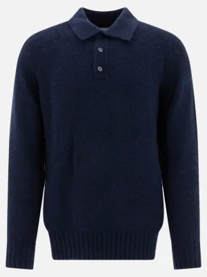 "Lee" merino wool-blend polo sweater