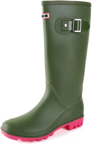 Rain Boots for Women, Waterproof Anti-Slip Knee High Rubber boots, Fashion Comfy Tall Water Boots Lightweightr Garden Booties for Outdoor