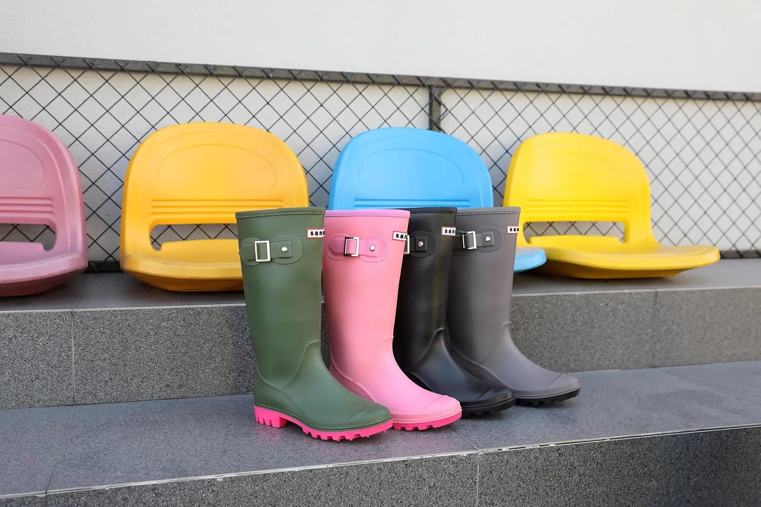 Rain Boots for Women, Waterproof Anti-Slip Knee High Rubber boots, Fashion Comfy Tall Water Boots Lightweightr Garden Booties for Outdoor