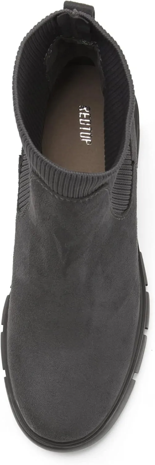 REDTOP Women's Elastic Chelsea Boots Chunky Block Heel Platform Lug Sole Ankle Booties