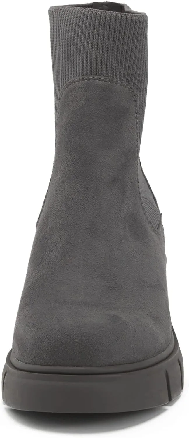REDTOP Women's Elastic Chelsea Boots Chunky Block Heel Platform Lug Sole Ankle Booties