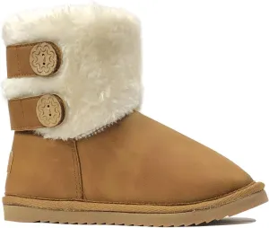 REDVOLUTION New Kids Classic Snow Boots Faux Fur Midcalf Outdoor Boots (Big Kid)