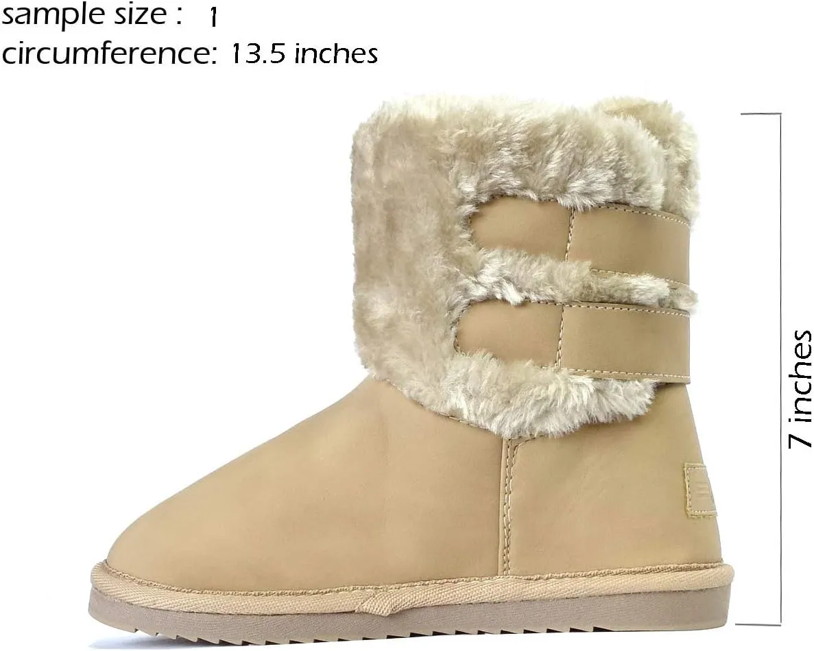 REDVOLUTION New Kids Classic Snow Boots Faux Fur Midcalf Outdoor Boots (Big Kid)
