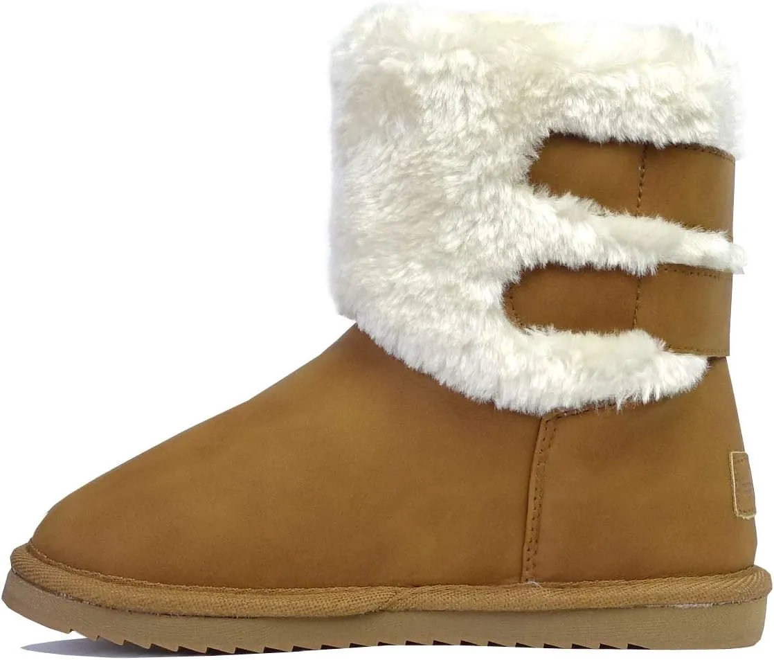 REDVOLUTION New Kids Classic Snow Boots Faux Fur Midcalf Outdoor Boots (Big Kid)
