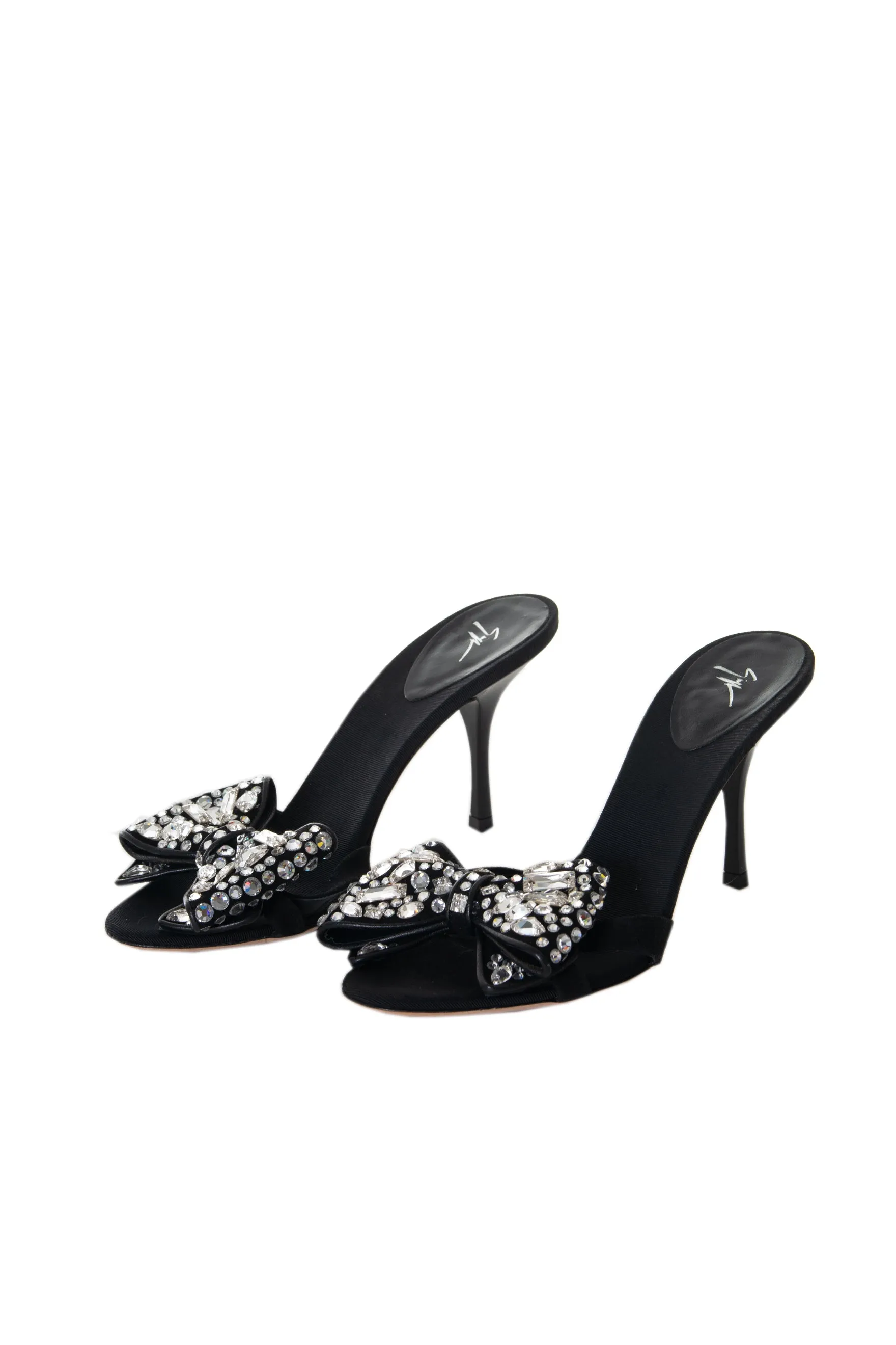 Rhinestone Bow Mules