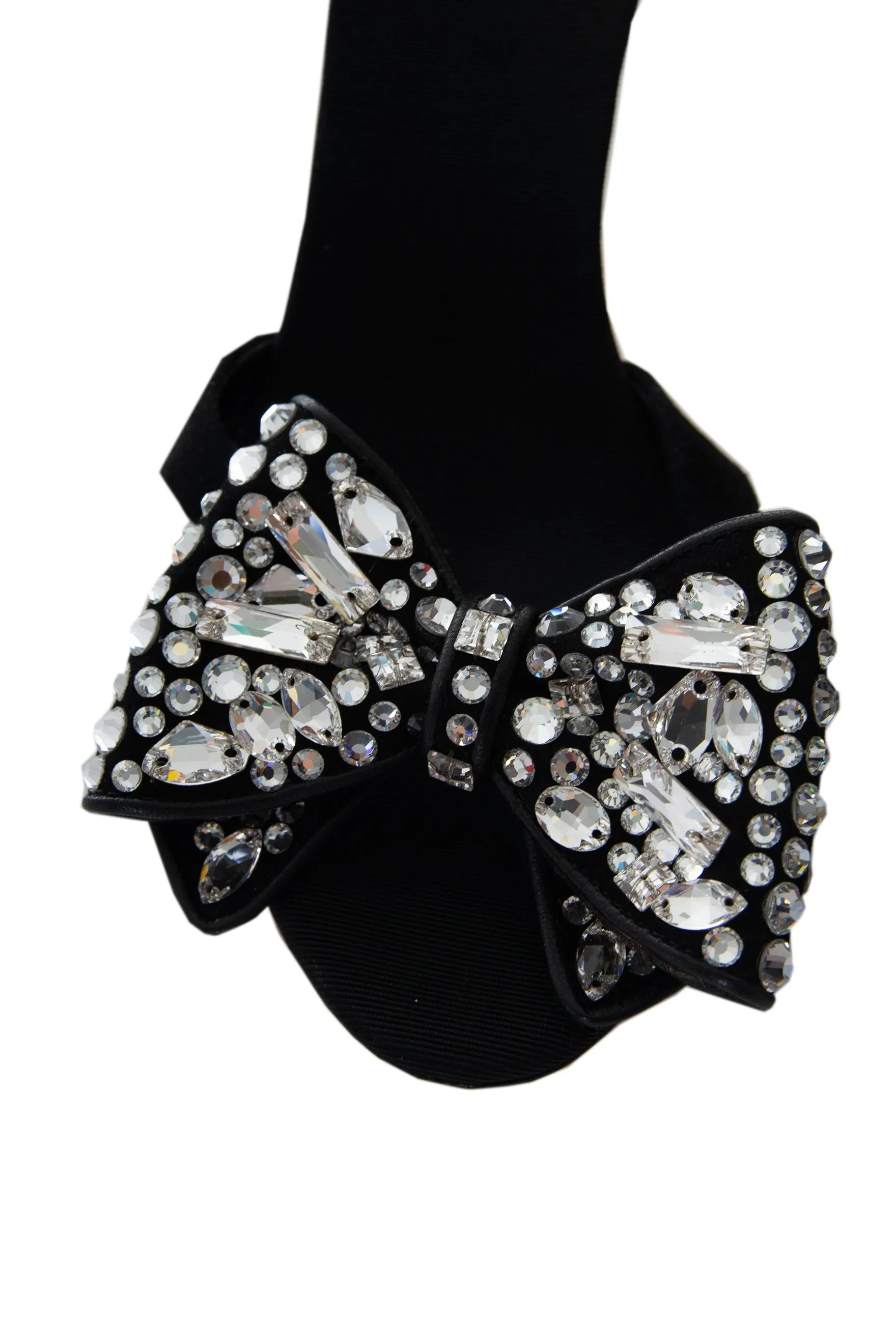 Rhinestone Bow Mules