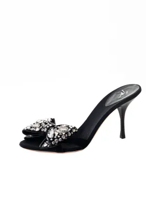 Rhinestone Bow Mules