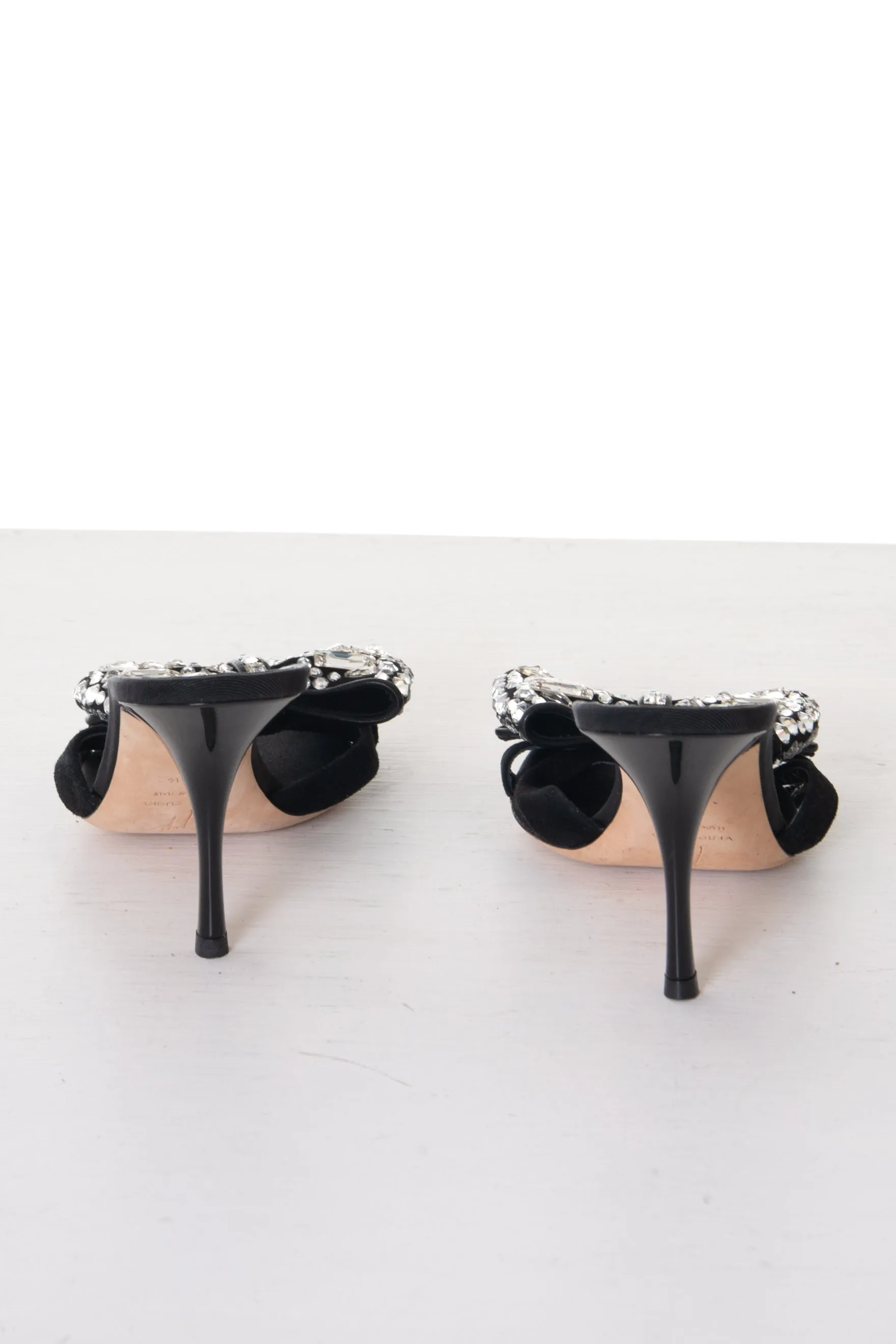 Rhinestone Bow Mules