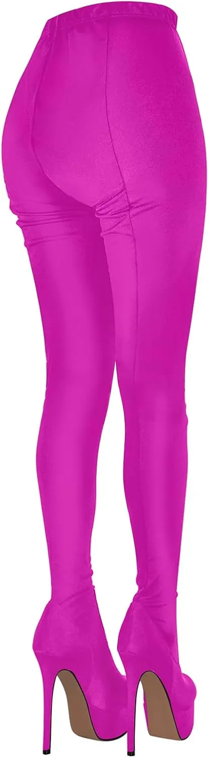 richealnini Women Stocking Over the Knee High Boots Sexy Pointed Toe Stiletto Heels