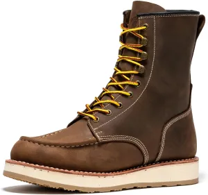 ROCKROOSTER Mantua - 8 inch Comfortable, Anti-fatigue Soft toe Rubber Outsole Work Boots for Men SAP308