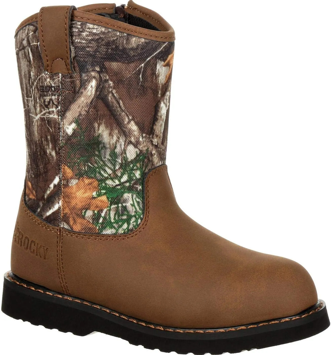 ROCKY Big Kids' Lil Ropers Outdoor Boot, Camouflage, Size 7(M)