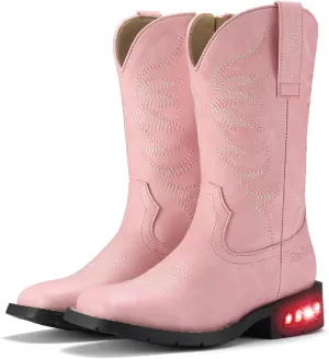 Rollda Toddler Cowboy Boots for Boys Girls Cowgirl Boots Light Up Kids Western Boots for Toddler/Little Kid