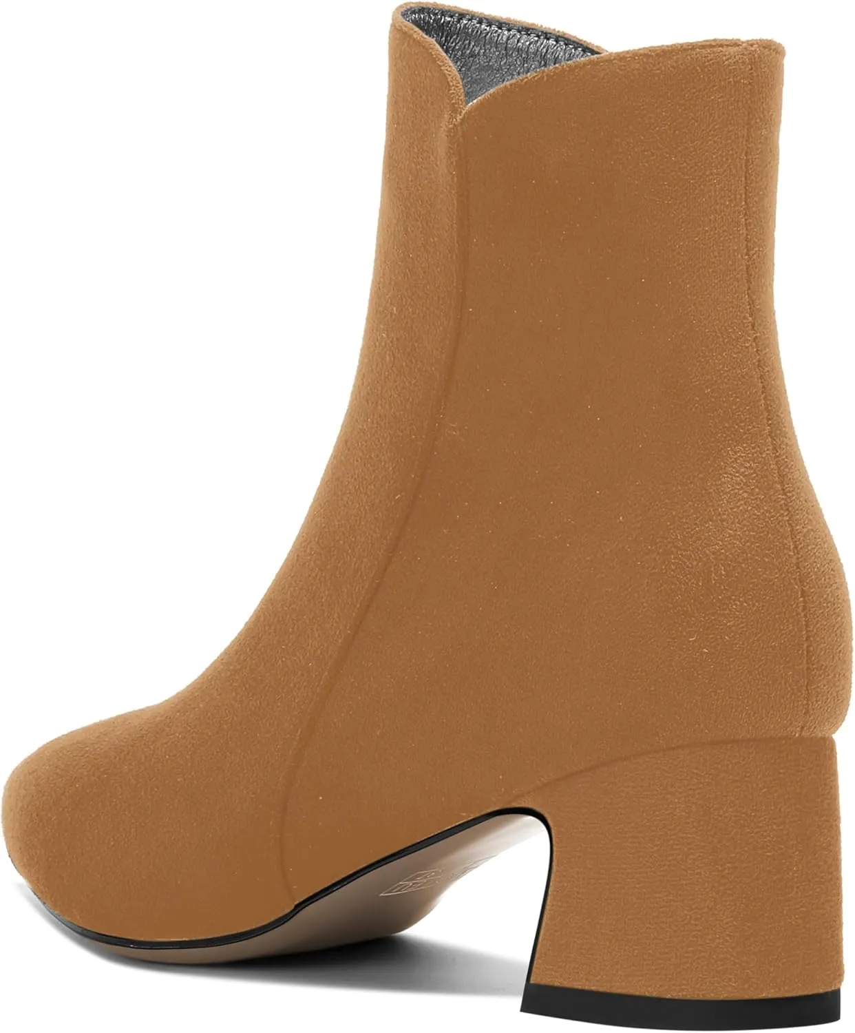 ROSERWISH Womens Zip Suede Outdoor Pointed Toe Fashion Casual Chunky Low Heel Ankle High Boots 2 Inch