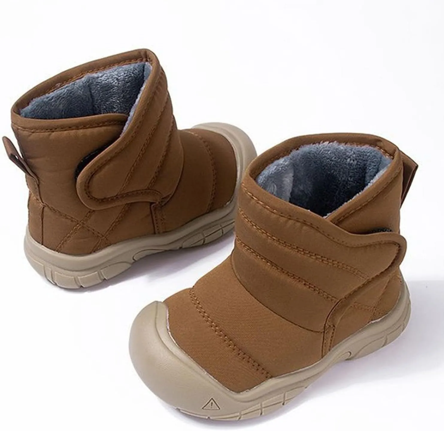 Rubber Sole Fuzzy Snow Booties For Toddler Boys Girls Kids Open Toe Ankle Ski Shoes Winter Outdoor Sport Boots Warm