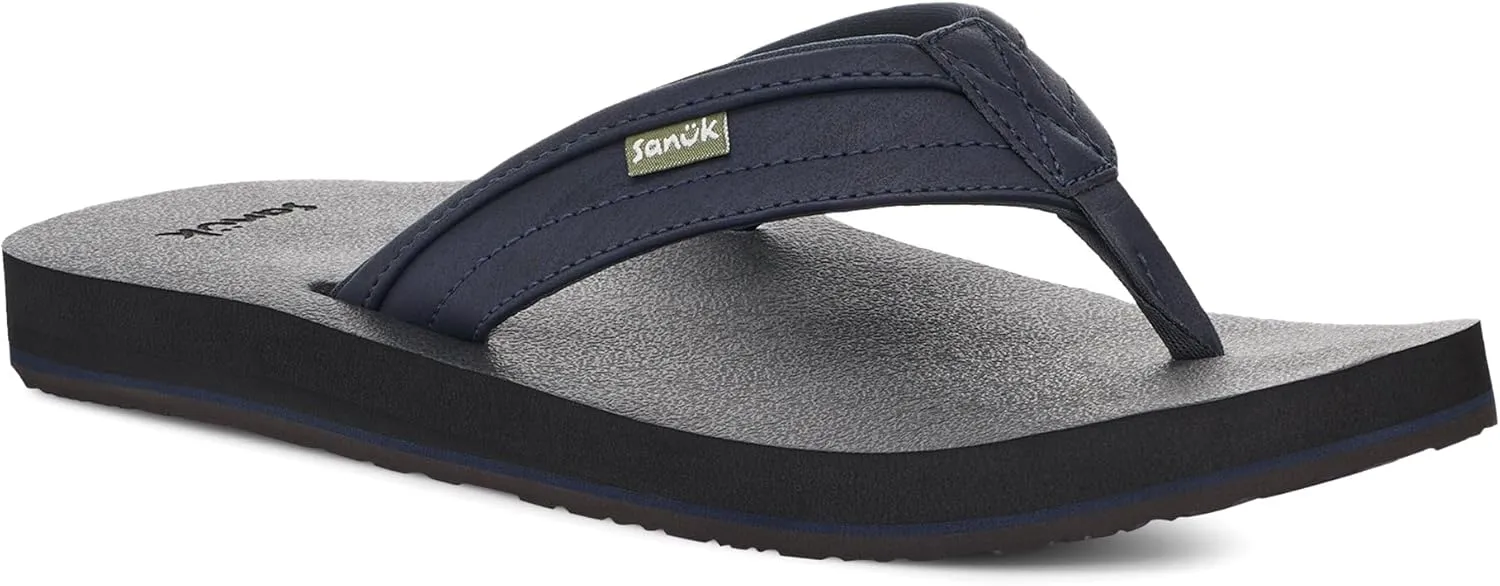 Sanuk Mens Ziggy ST | Flip Flops for Men | Mens Sandals | Beach Sandals | Water Friendly & Lightweight | Comfort Footbed