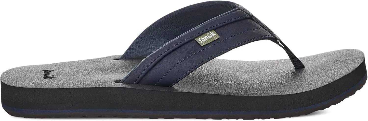 Sanuk Mens Ziggy ST | Flip Flops for Men | Mens Sandals | Beach Sandals | Water Friendly & Lightweight | Comfort Footbed