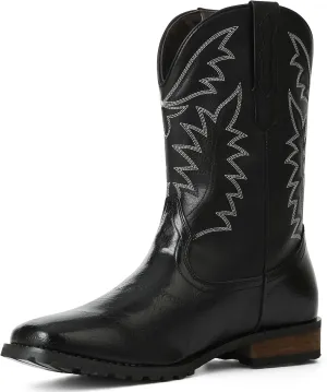 SaraIris Mens Brown Cowboy Western Working Round Toe Pull On Cowgirl Boots