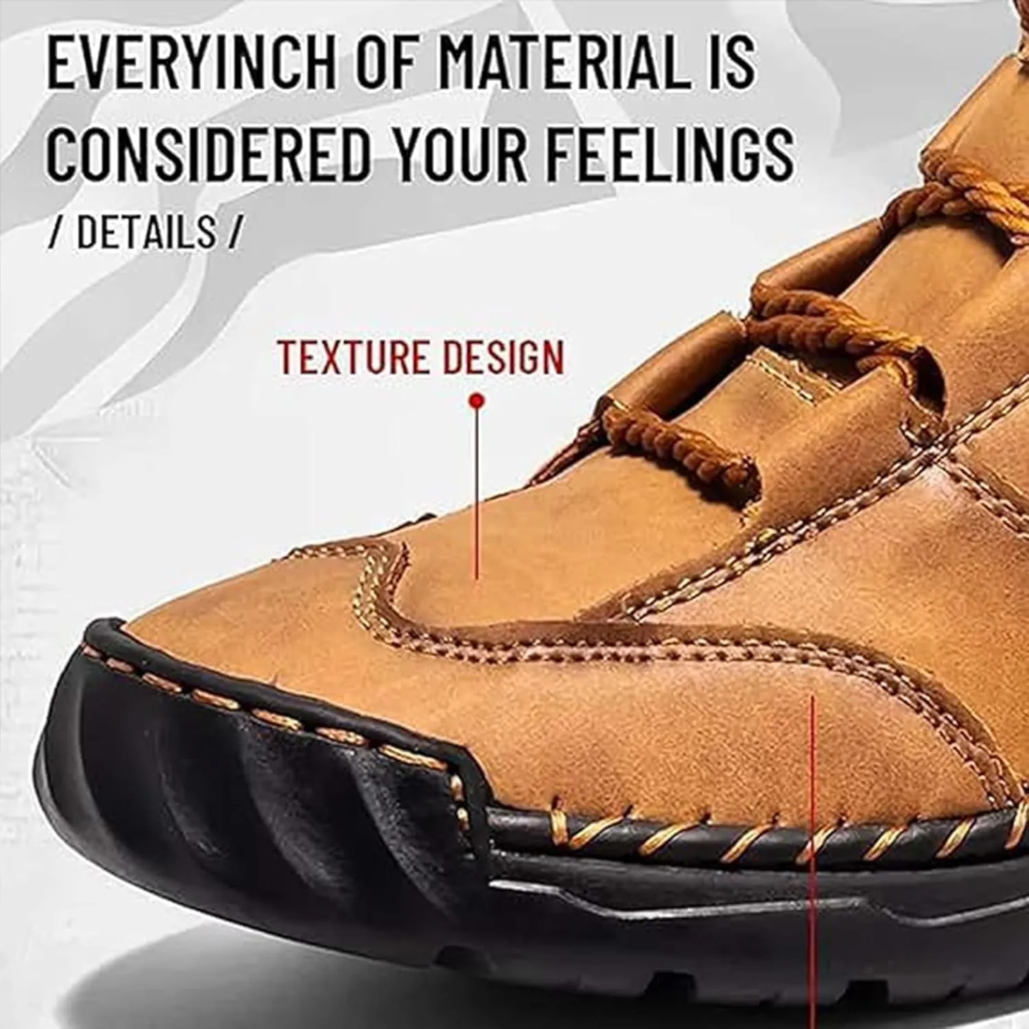 Sawbehind Men's Comfortable Handmade Leather Boots Waterproof, Sawbehind Mens Boots, Spacious Toe Box Outdoor Leather Shoes s