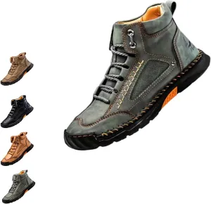 Sawbehind Men's Comfortable Handmade Leather Boots,Men'S Waterproof Handmade Boots, For Outdoor, Hiking, Travel, Sports