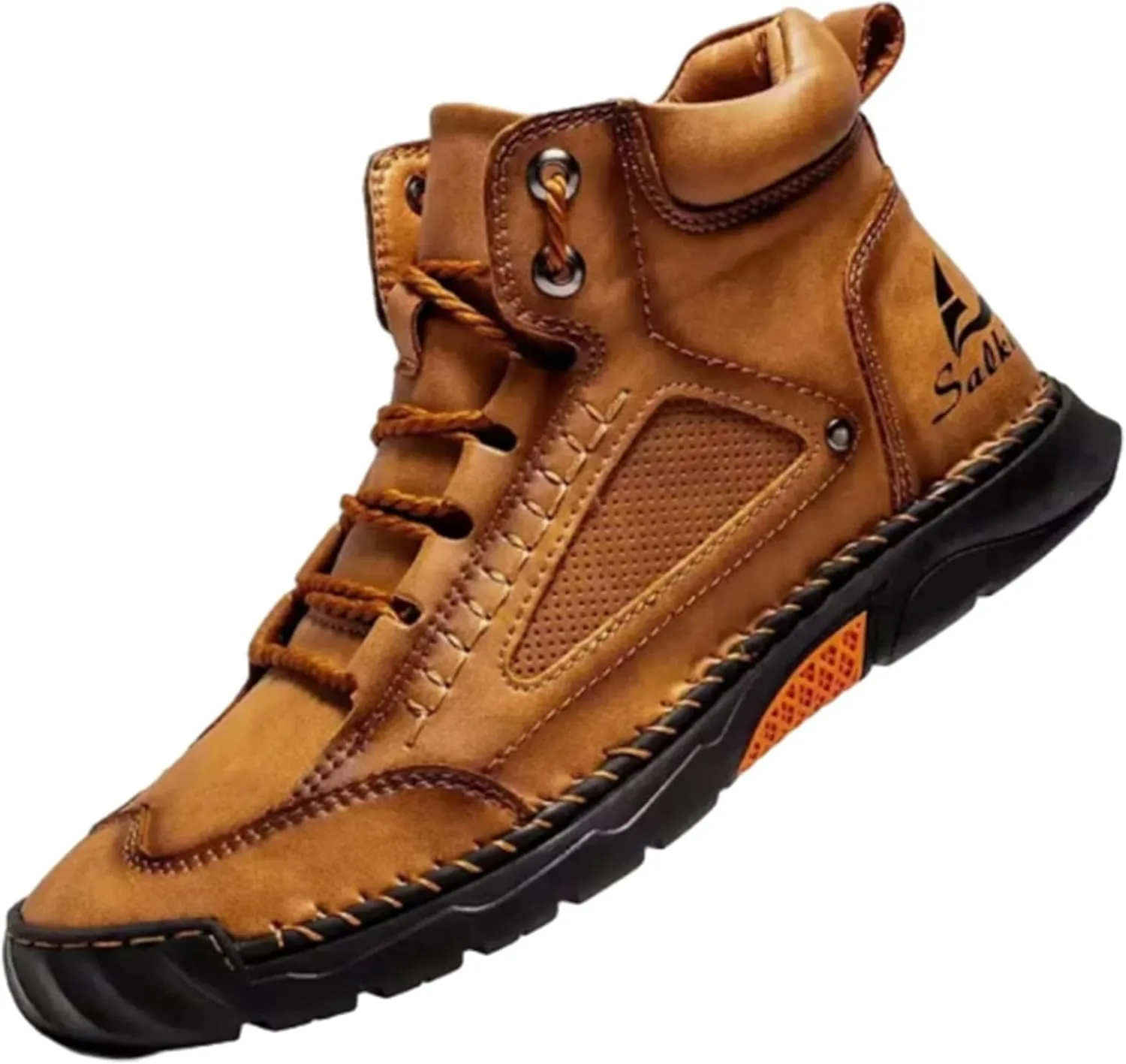 Sawbehind Men's Waterproof Handmade Leather Boots – Comfortable, Arch Support & Spacious Toe Box for Outdoor Adventures