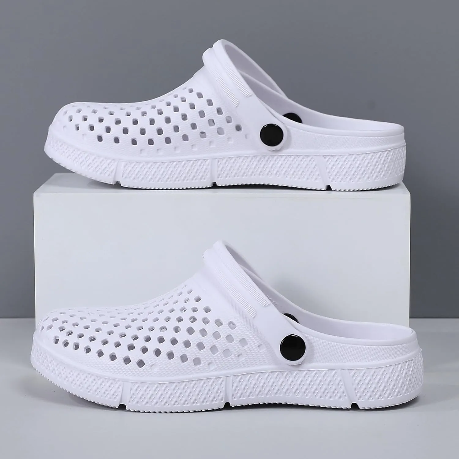 SECHRITE Womens Clogs Garden Shoes Slip-On Comfort Outdoor Beach Slippers Water Shoes Lightweight Waterproof Summer Sandals - Butterfly Print