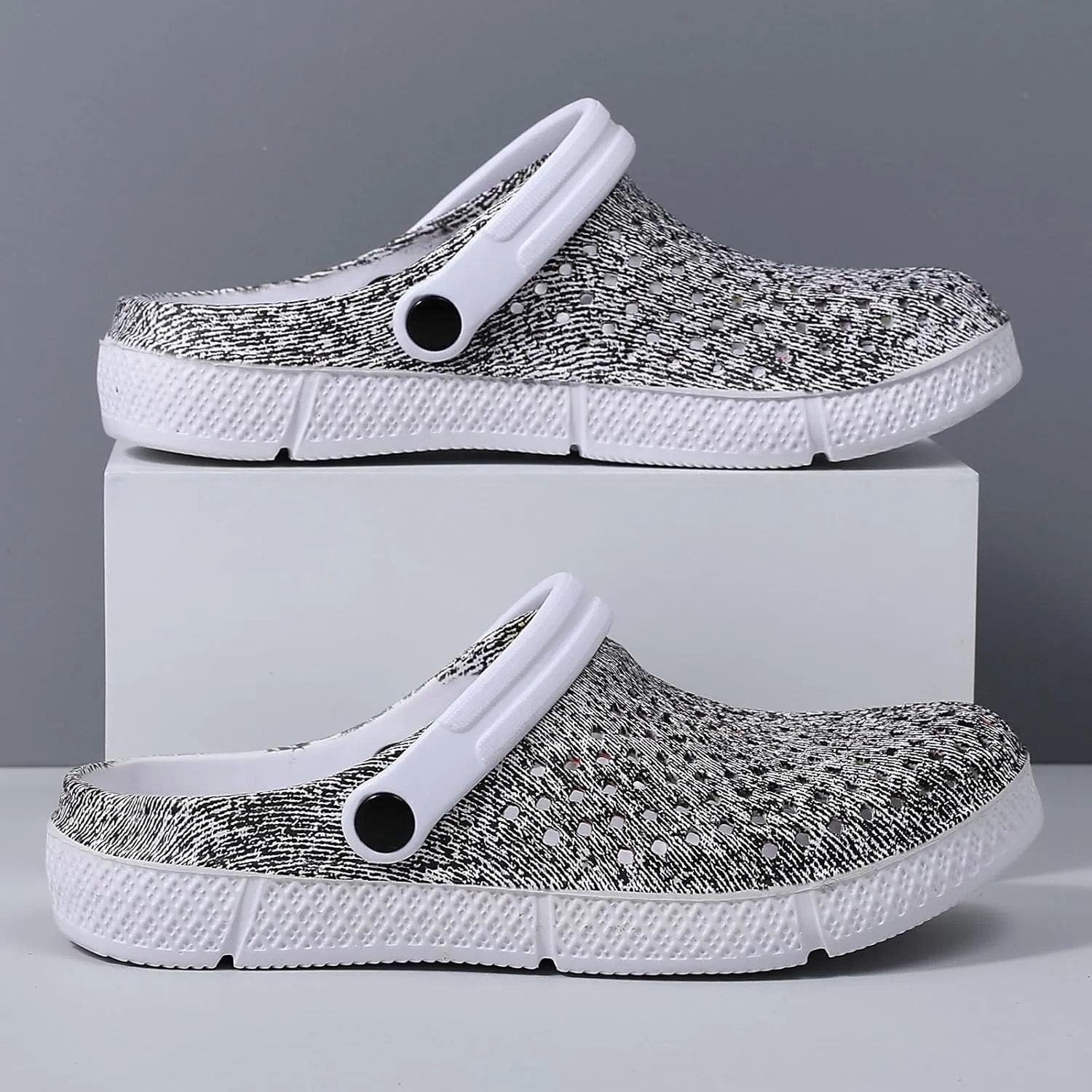SECHRITE Womens Clogs Garden Shoes Slip-On Comfort Outdoor Beach Slippers Water Shoes Lightweight Waterproof Summer Sandals - Butterfly Print