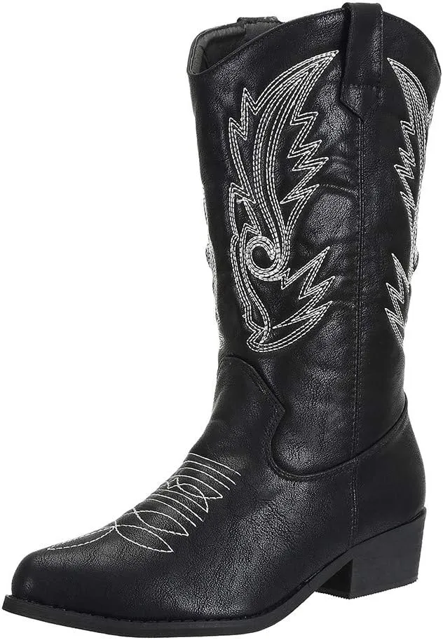 SheSole Women's Wide Calf Western Cowgirl Cowboy Boots