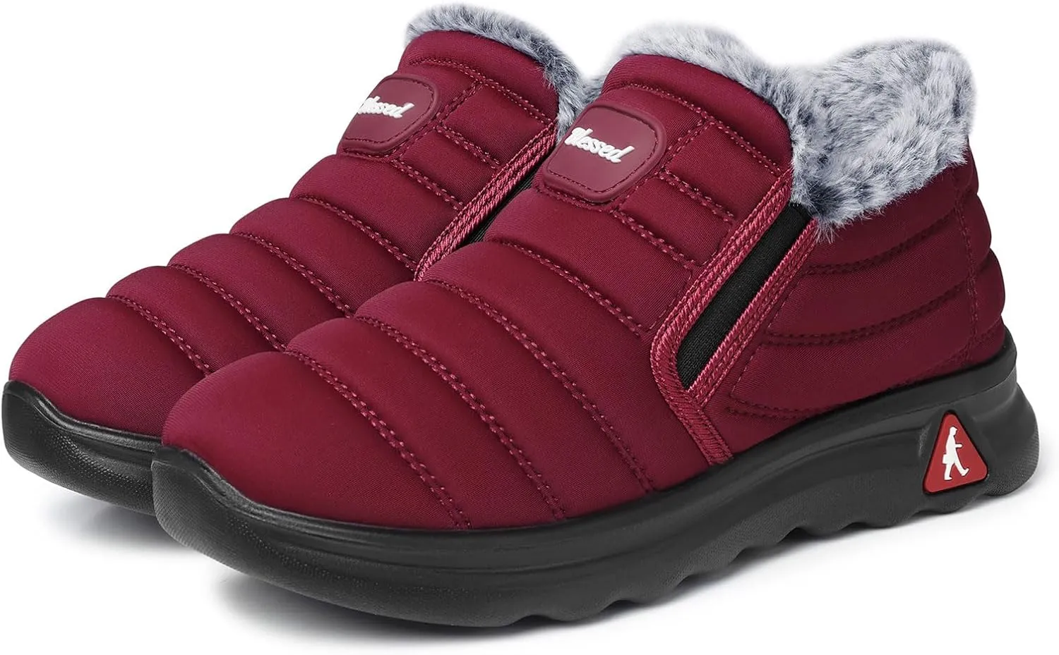 SHIBEVER Women Winter Snow Boots: Womens Waterproof Fur Lined Warm Boot Outdoor Walking Comfortable Slip On Zipper Ankle Booties