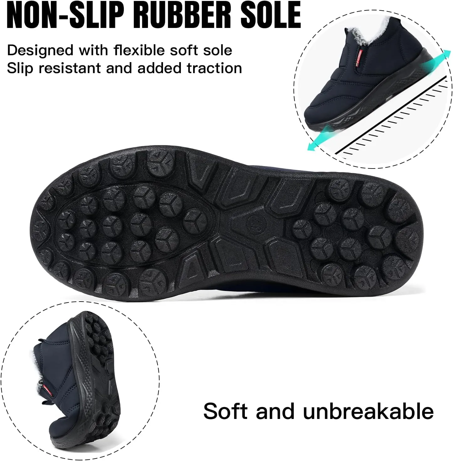 SHIBEVER Womens Winter Snow Boots: Waterproof Insulated Warm Fur Lined Ankle Slip On Walking Comfortable Outdoor Boot