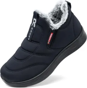 SHIBEVER Womens Winter Snow Boots: Waterproof Insulated Warm Fur Lined Ankle Slip On Walking Comfortable Outdoor Boot
