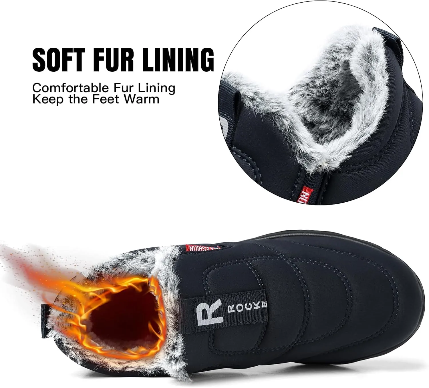 SHIBEVER Womens Winter Snow Boots: Waterproof Insulated Warm Fur Lined Ankle Slip On Walking Comfortable Outdoor Boot