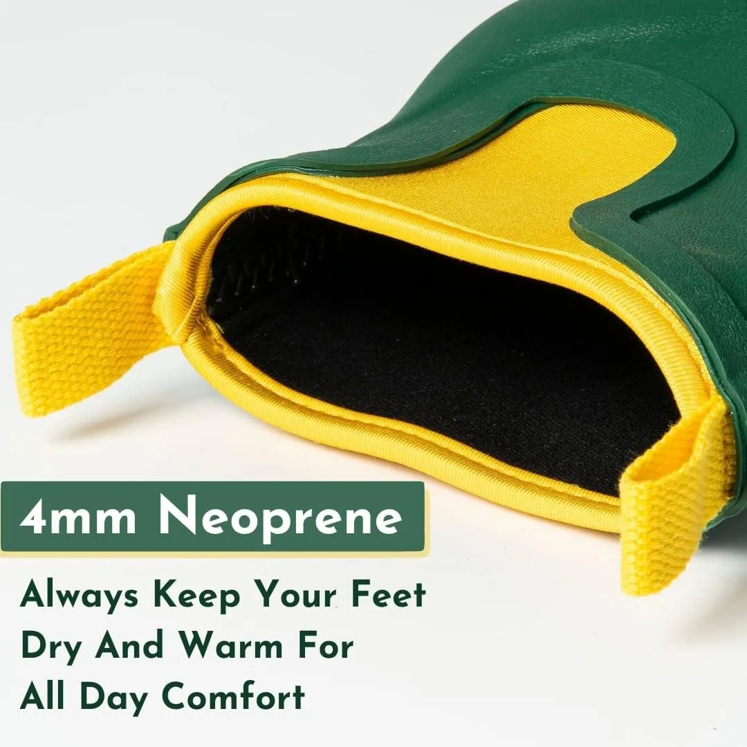 Short Rain Boots for Women, Waterproof Garden Shoes Chelsea Rainboots for Women, 4mm Neoprene Rain Boots, Work, Anti-slip Garden Shoes (Size 5-10)