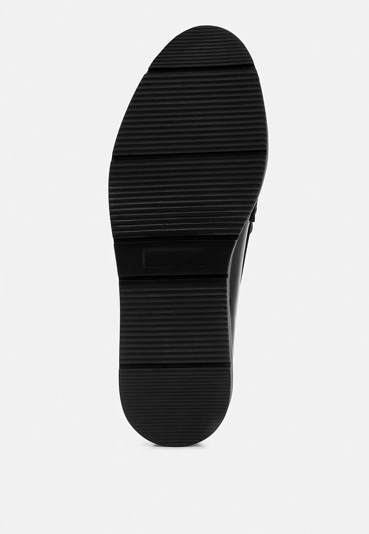 Sinclair Patent Faux Leather Heeled Loafers By Ruw