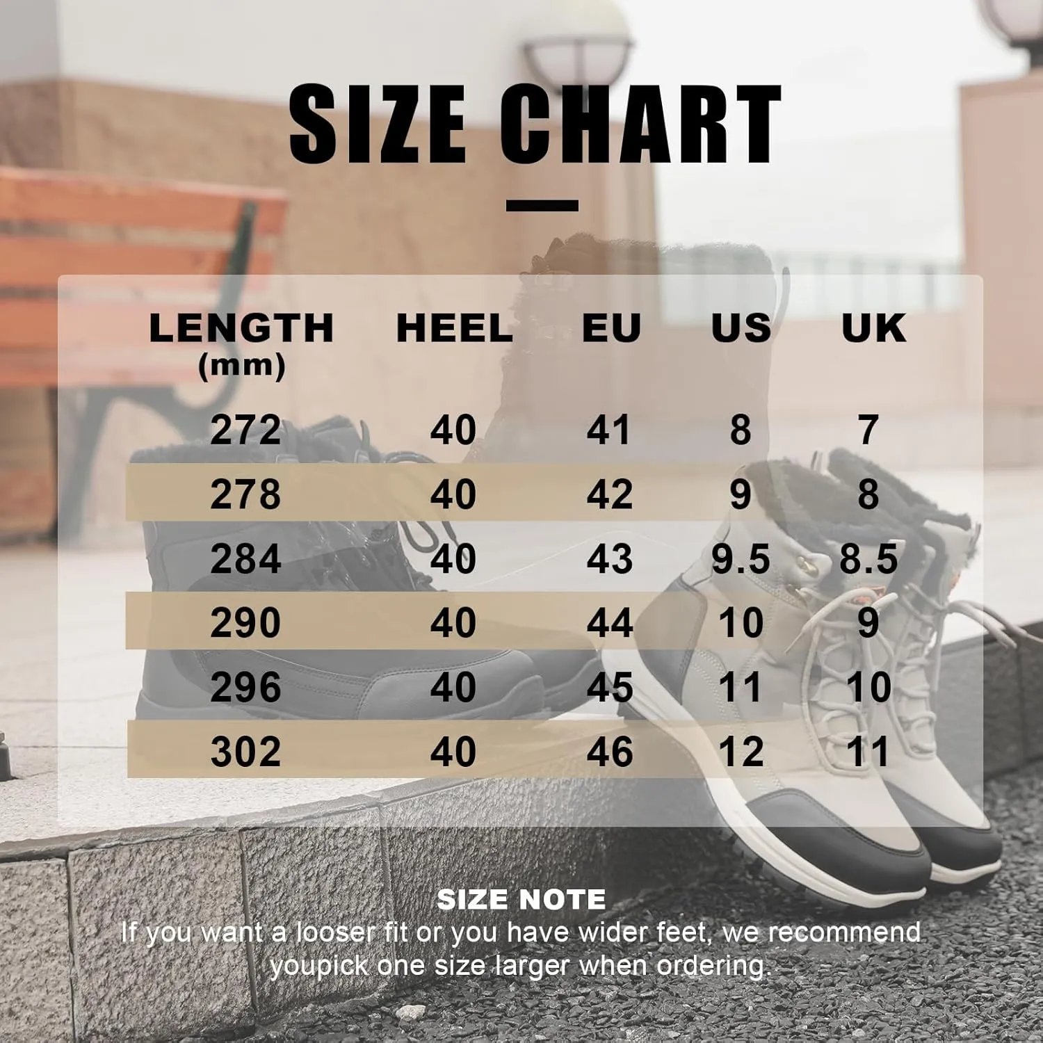 Snow Boots for Men, Slip on Waterproof Hiking Boots with Fur Lined, Mens Winter Boots Shoes Non-Slip Rubber Sole Outdoor Comfortable Walking Shoes