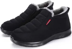 Snow Boots for Men Women: Water-resistant Winter Shoes Lightweight Warm Fur Lined Winter Boots - Slip On Casual Shoes Anti-Slip Sneakers Unisex Outdoor Comfort Ankle Boots Black Blue Coffee