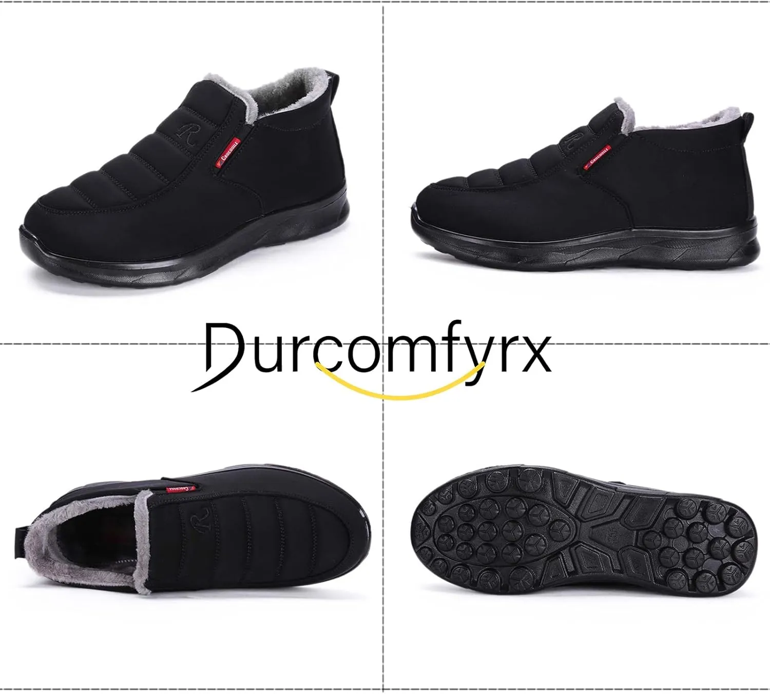 Snow Boots for Men Women: Water-resistant Winter Shoes Lightweight Warm Fur Lined Winter Boots - Slip On Casual Shoes Anti-Slip Sneakers Unisex Outdoor Comfort Ankle Boots Black Blue Coffee