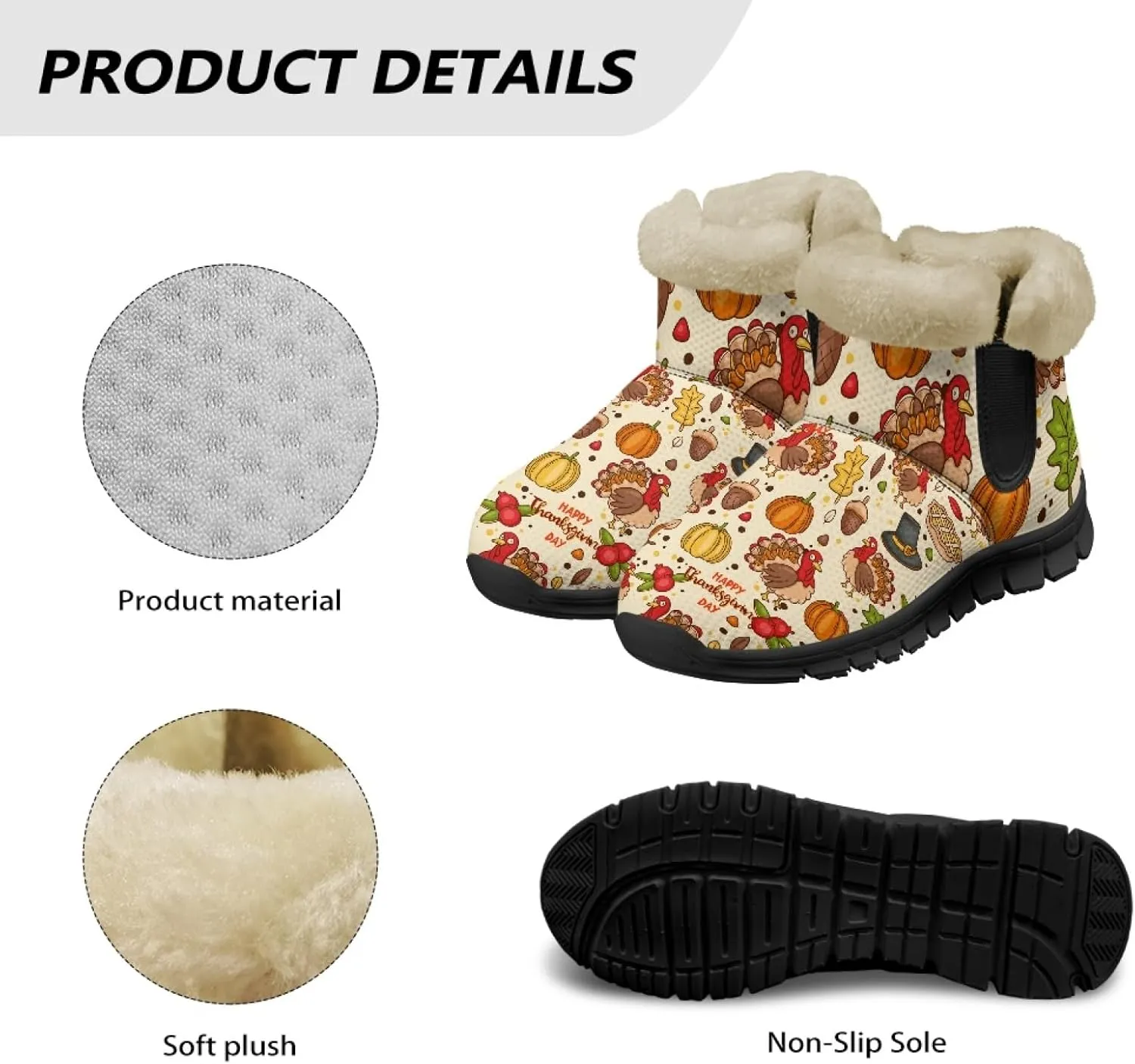 Snow Boots for Women -Fashion Winter Warm Snow Boots Anti-Slip outdoor Furry bootie for men women
