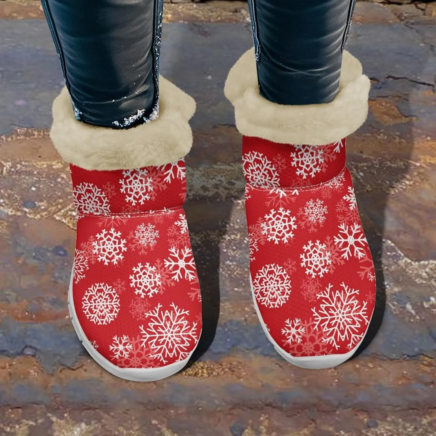 Snow Boots for Women -Fashion Winter Warm Snow Boots Anti-Slip outdoor Furry bootie for men women