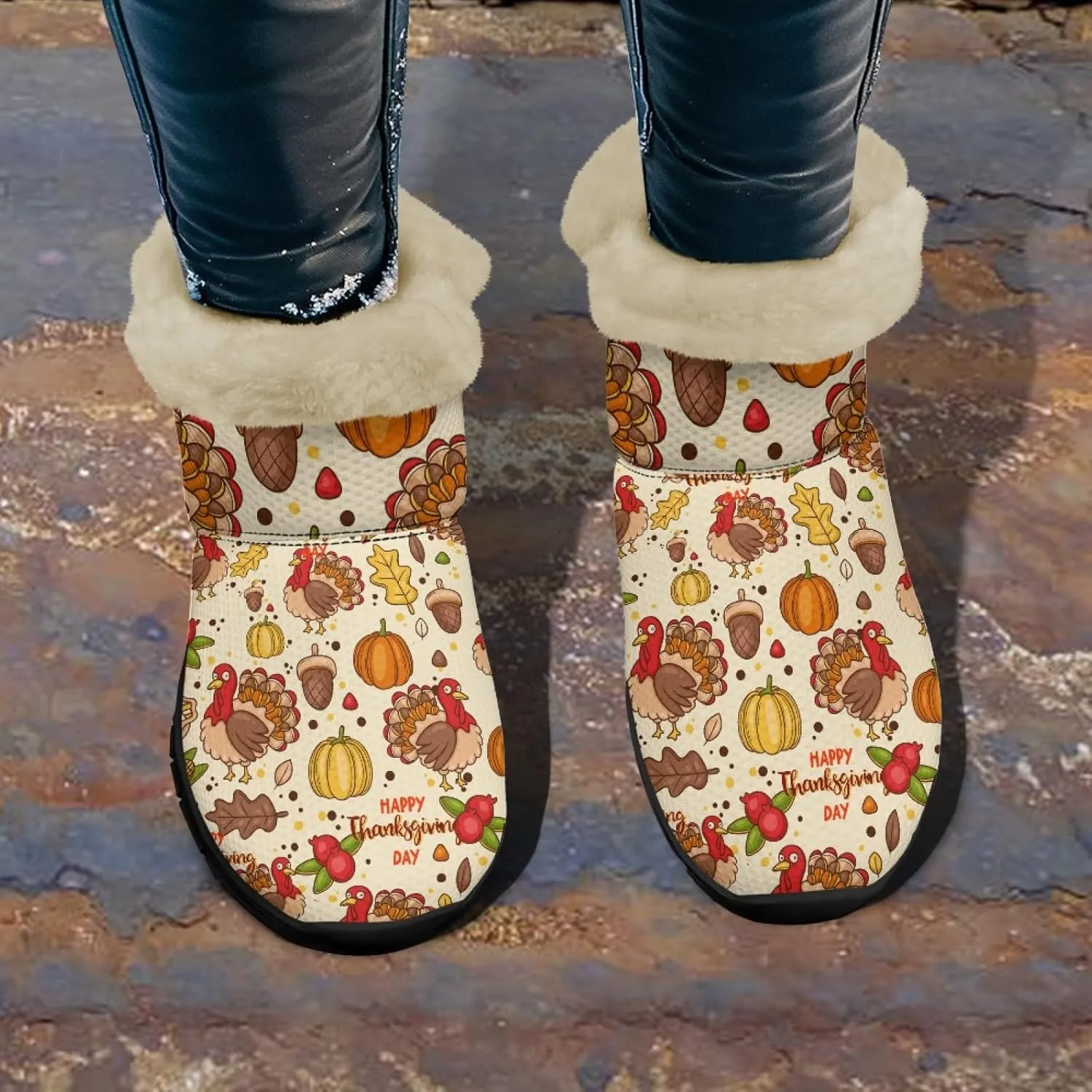 Snow Boots for Women -Fashion Winter Warm Snow Boots Anti-Slip outdoor Furry bootie for men women