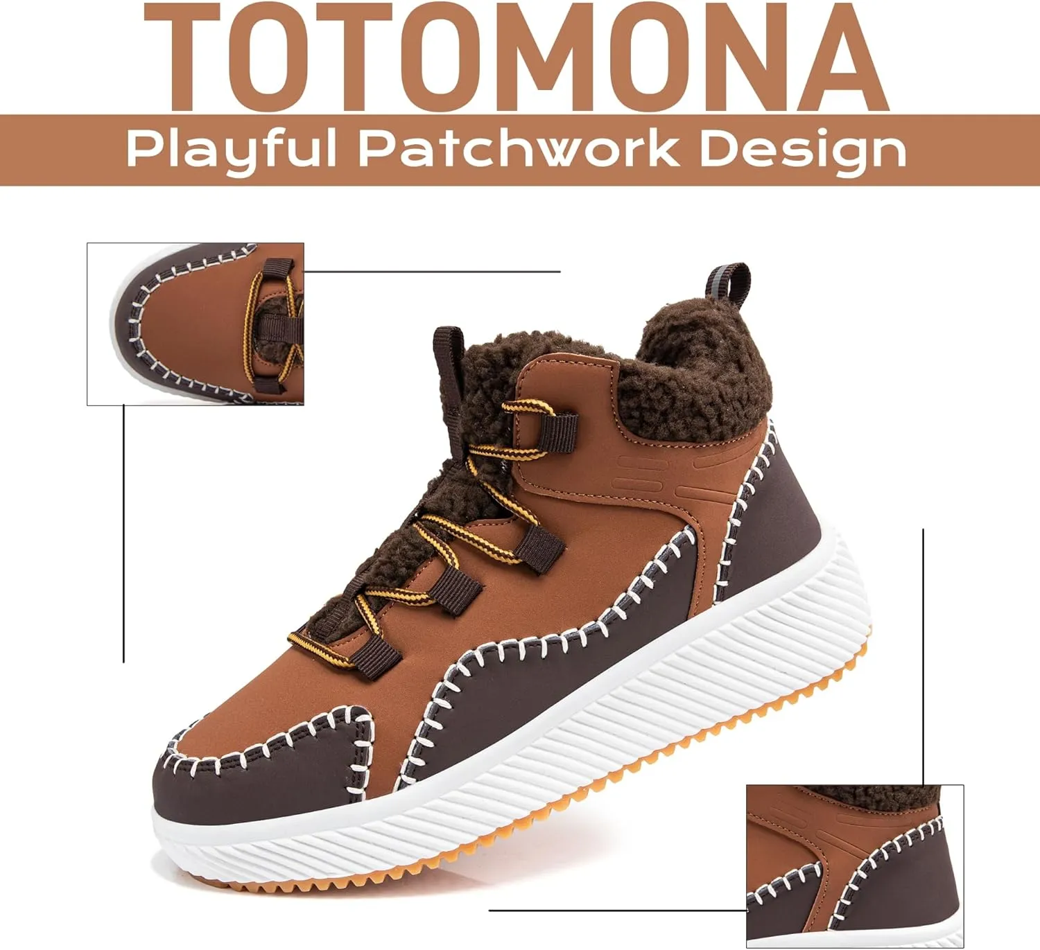 Snow Boots for Women, Plush Lined Warm Water Resistant Platform Winter Shoes for Outdoor