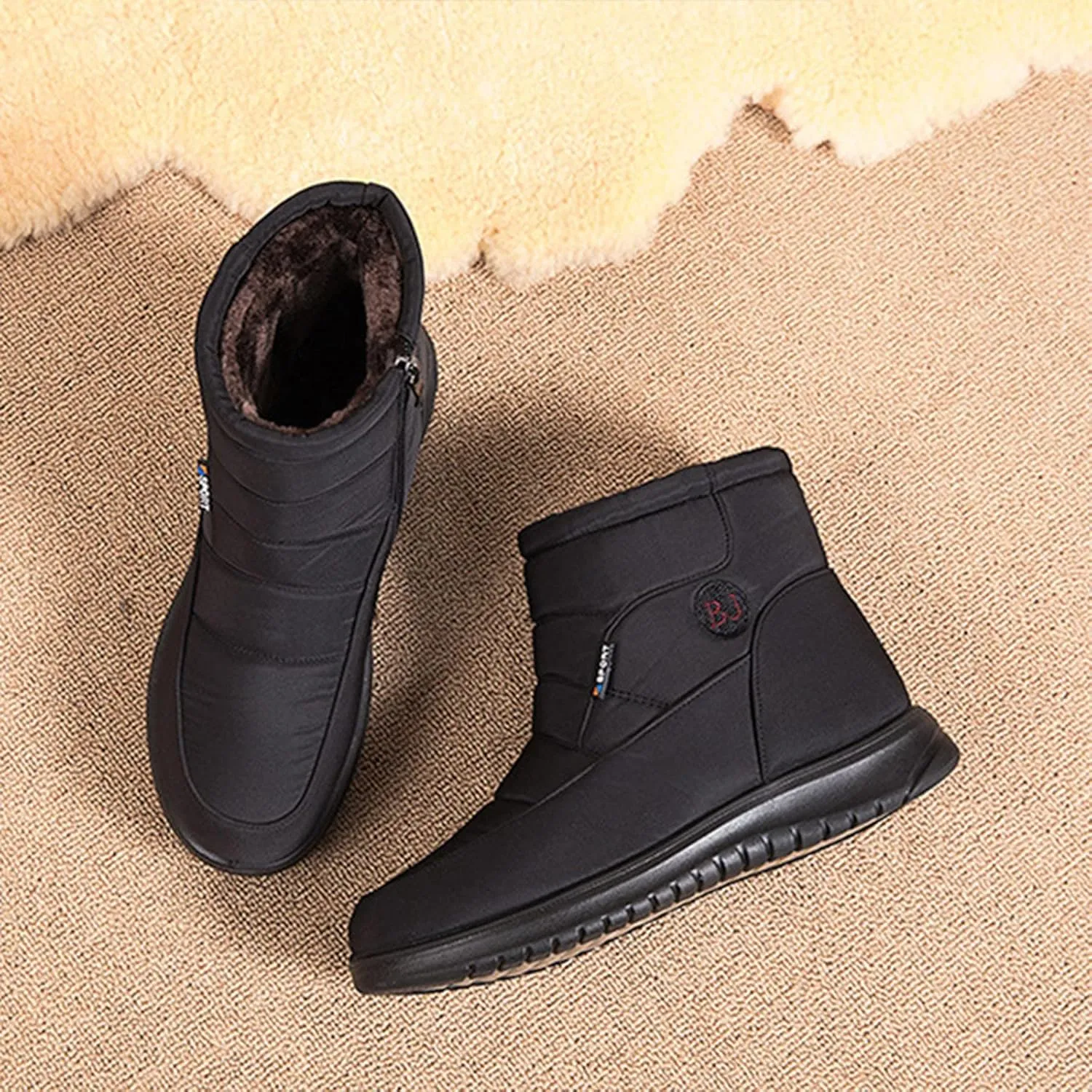 Snow Boots for Women Winter Shoes with Fur Lined Warm Slip On Boots Waterproof Comfortable Outdoor Anti Slip Booties