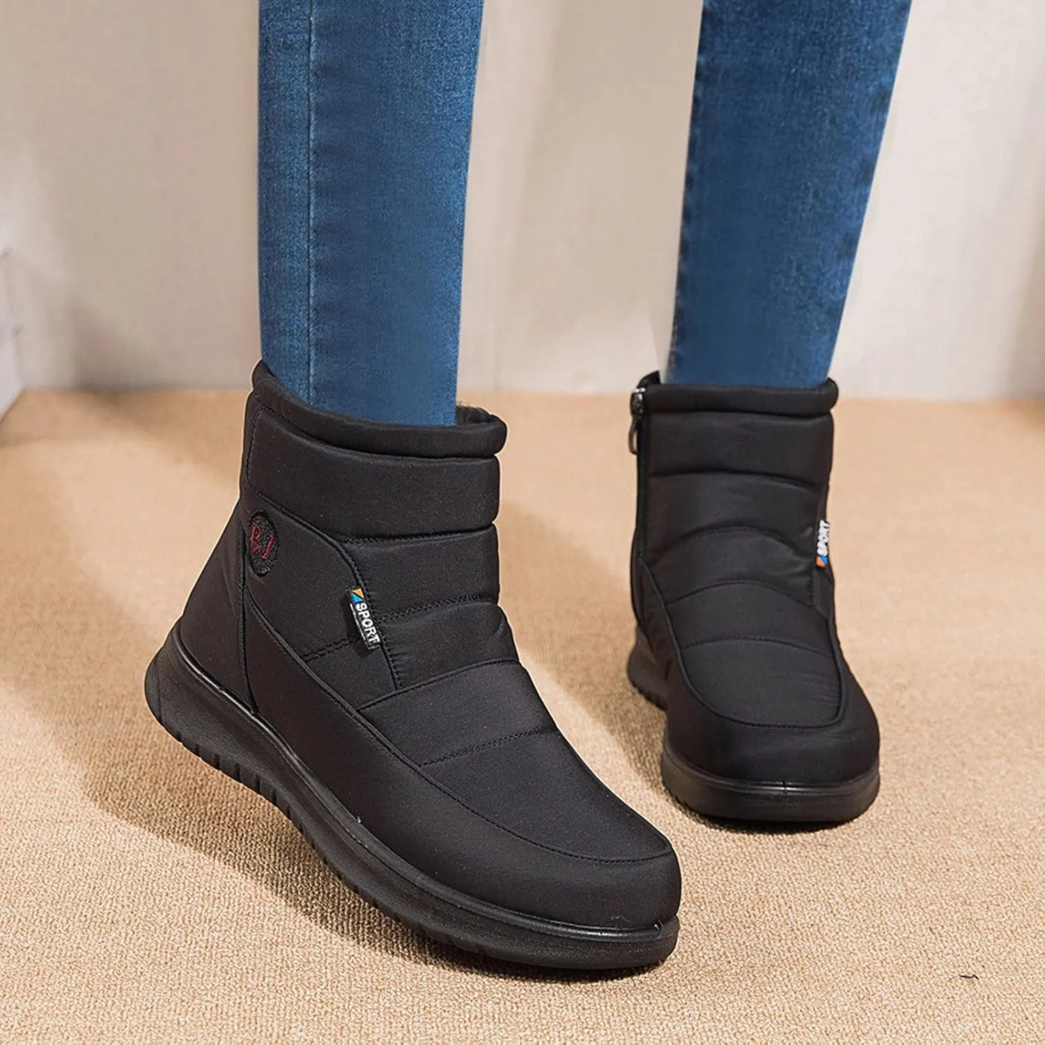 Snow Boots for Women Winter Shoes with Fur Lined Warm Slip On Boots Waterproof Comfortable Outdoor Anti Slip Booties