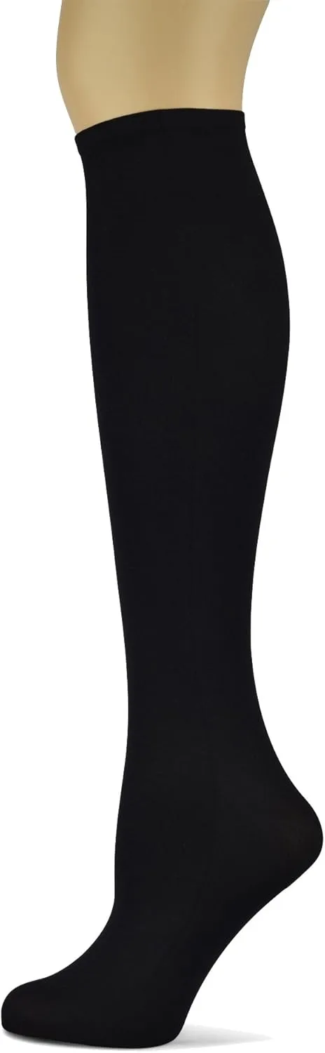 Sox Trot Women's Solid Knee High Trouser Socks, Silky Soft Thin Material, Tall Boot Socks 3 Pairs