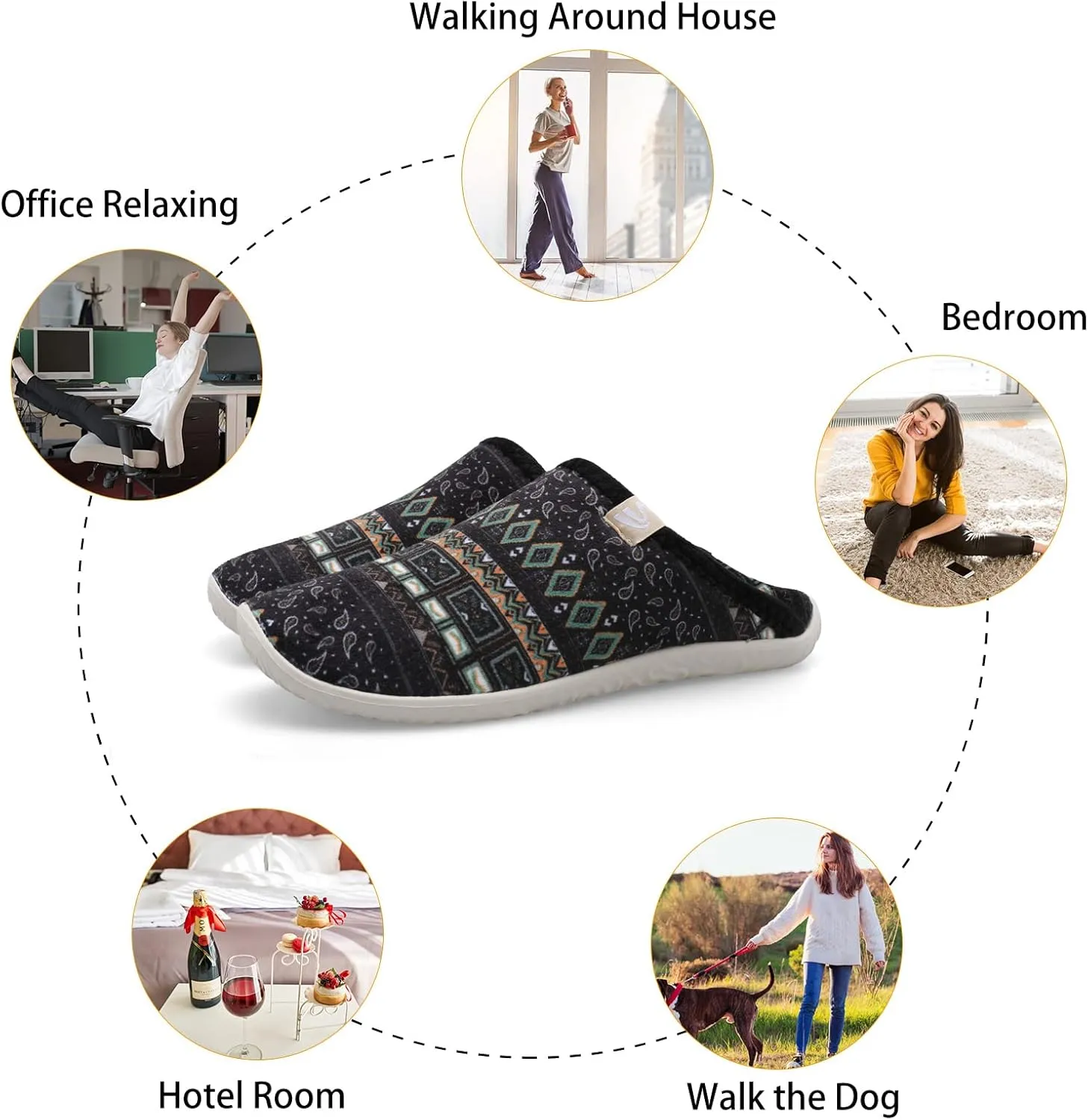 Spesoul Fuzzy House Slippers for Women Men Indoor Closed Back Lightweight Cozy Faux Furry Lining Barefoot House Shoes Slipper Socks for Bedroom Home Office Yoga Outdoor Walking Shoes
